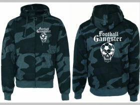 Football Gangster hrubá maskáčová mikina na zips s kapucou vzor Nightcamo-Nočný maskáč "Splinter" 